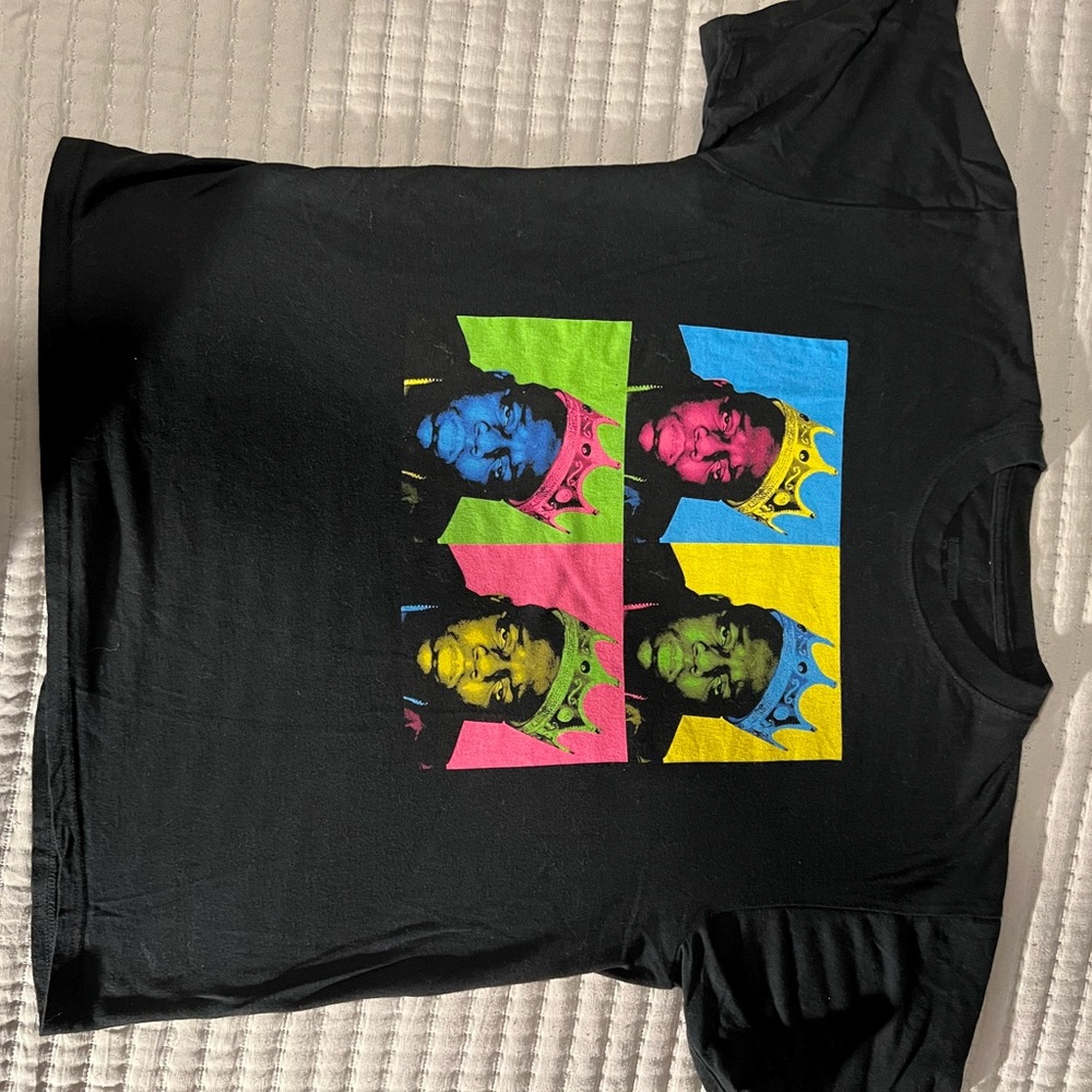 Black Graphic T-Shirt with Colorful Pop Art Design